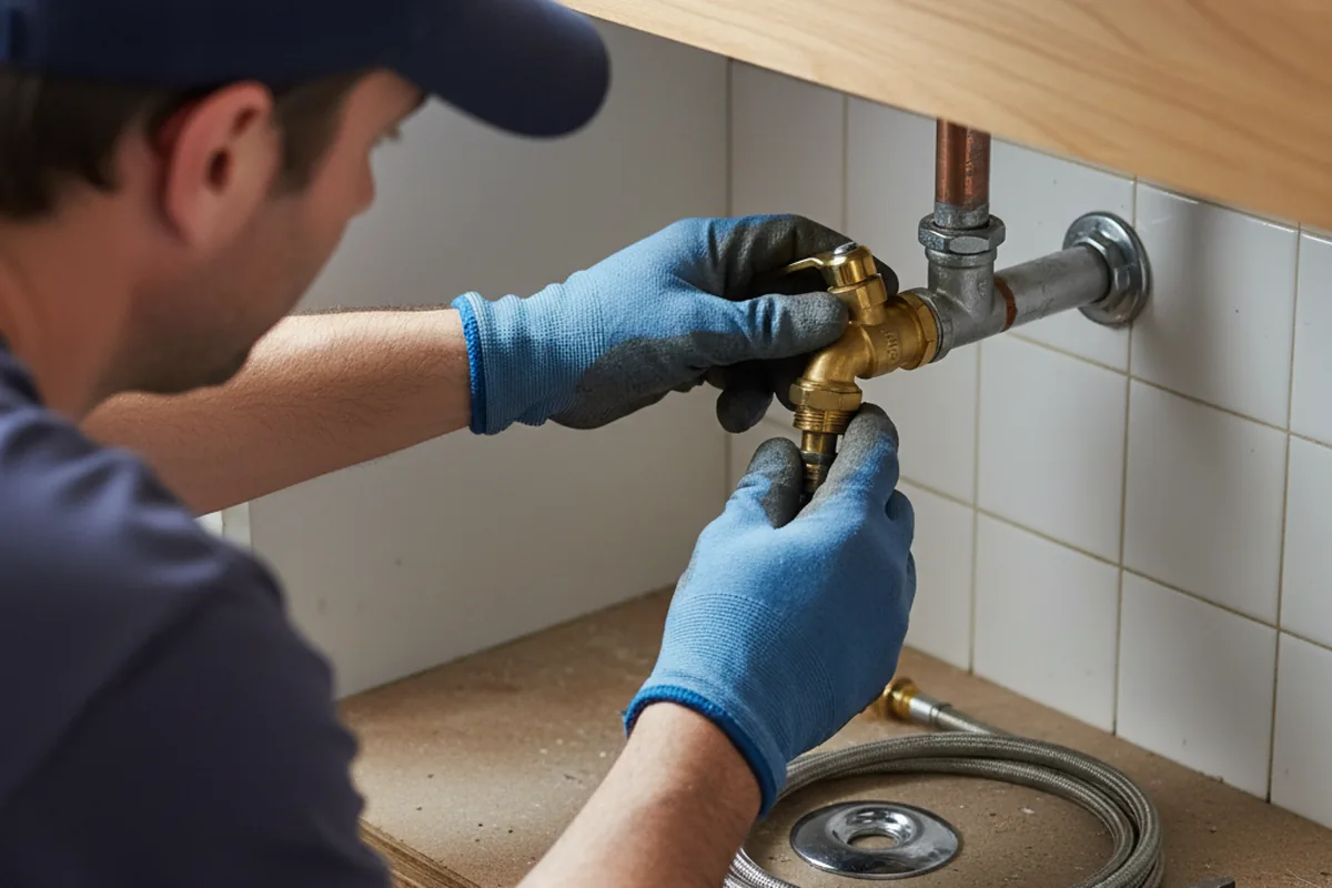 Shutoff valve and fitting work during Emergency Plumbing in Augusta